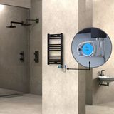 Haıtı Elektrikli Havlupan 400X700 Düz Siyah (Musa Termostat) 300W