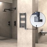 Haiti Elektrikli Havlupan 400x800 Düz Antrasit Texture (KTX3 Termostat) 300 Watt