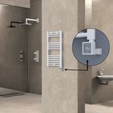 Haiti Elektrikli Havlupan 400x800 Düz Beyaz Parlak (KTX3 Termostat) 300 Watt