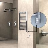 Haıtı Elektrikli Havlupan 500X1000 Düz Krom (Ktx3 Termostat) 300W Spiral Kablolu