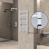 Haiti Elektrikli Havlupan 500x1100 Düz Beyaz Parlak (OneD On/Off ) Sağ 300 Watt
