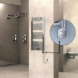 Haıtı Elektrikli Havlupan 500X1100 Düz Krom (Ktx3 Termostat) 300W Spiral Kablolu