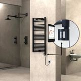 Haıtı Elektrikli Havlupan 500X1100 Düz Siyah (Ktx4 Termostat) 600W Spiral Kablolu