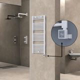 Haiti Elektrikli Havlupan 500x1200 Düz Beyaz Parlak (KTX3 Termostat) 600 Watt
