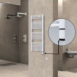 Haiti Elektrikli Havlupan 500x1200 Düz Beyaz Parlak (OneD On/Off ) Sağ 600 Watt