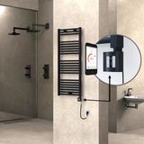 Haıtı Elektrikli Havlupan 500X1200 Düz Siyah (Ktx4 Termostat) 600W Spiral Kablolu