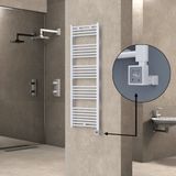 Haiti Elektrikli Havlupan 500x1500 Düz Beyaz Parlak (KTX3 Termostat) 600 Watt