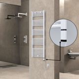 Haiti Elektrikli Havlupan 500x1500 Düz Beyaz Parlak (OneD On/Off ) Sağ 600 Watt
