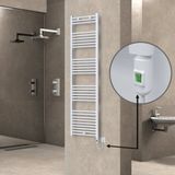 Haiti Elektrikli Havlupan 500x1800 Düz Beyaz Parlak (On/Off Düğmeli) 900 Watt