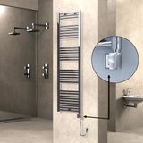 Haıtı Elektrikli Havlupan 500X1800 Düz Krom (Ktx3 Termostat) 600W Spiral Kablolu
