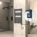 Haıtı Elektrikli Havlupan 600X1000 Düz Antrasit (Ktx1 Termostat) 600W Spiral Kablolu