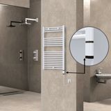Haiti Elektrikli Havlupan 600x1000 Düz Beyaz Parlak (OneD On/Off ) Sağ 600 Watt