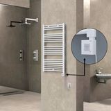 Haıtı Elektrikli Havlupan 600X1100 Düz Beyaz (Ktx1 Termostat) 600W Spiral Kablolu