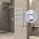 Haiti Elektrikli Havlupan 600x1100 Düz Beyaz Parlak (OneD On/Off ) Sağ 600 Watt