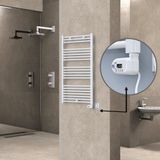 Haiti Elektrikli Havlupan 600x1100 Düz Beyaz Parlak (Thesis Termostat) 600 Watt