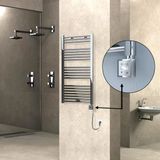 Haıtı Elektrikli Havlupan 600X1100 Düz Krom (Ktx3 Termostat) 300W Spiral Kablolu