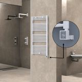 Haiti Elektrikli Havlupan 600x1200 Düz Beyaz Parlak (KTX3 Termostat) 600 Watt