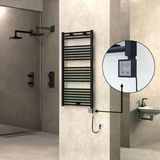 Haıtı Elektrikli Havlupan 600X1200 Düz Siyah (Ktx3 Termostat) 600W Spiral Kablolu