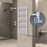 Haiti Elektrikli Havlupan 600x1500 Düz Beyaz Parlak (KTX3 Termostat) 1000 Watt