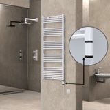 Haiti Elektrikli Havlupan 600x1500 Düz Beyaz Parlak (OneD On/Off ) Sağ 600 Watt
