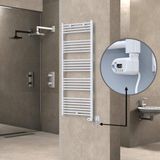 Haiti Elektrikli Havlupan 600x1500 Düz Beyaz Parlak (Thesis Termostat) 900 Watt