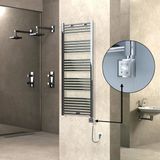 Haıtı Elektrikli Havlupan 600X1500 Düz Krom (Ktx3 Termostat) 600W Spiral Kablolu