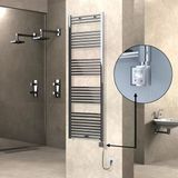 Haıtı Elektrikli Havlupan 600X1800 Düz Krom (Ktx3 Termostat) 600W Spiral Kablolu