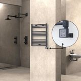 Haiti Elektrikli Havlupan 600x700 Düz Antrasit Texture (KTX3 Termostat) 300 Watt