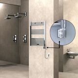 Haıtı Elektrikli Havlupan 600X800 Düz Krom (Ktx3 Termostat) 300W Spiral Kablolu