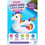 hak-iş oyuncak 119 cm Şişme Unicorn Havuz Simidi – 10+ Yaş, Maksimum 80 kg Taşıma Kapasiteli