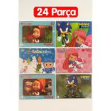 hak-iş oyuncak 5’li Lisanslı 24 Parça Puzzle Seti –Maşa ile Koca Ayı, Sonic, Strawberry Shortcake& Diğerleri