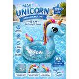 hak-iş oyuncak 65 CM Mavi Unicorn Figürlü Simli Şişme Simit | İçi Simli Havuz & Deniz Simidi