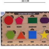 Hak-İş Oyuncak Ahşap Geometrik Şekiller Bul-Tak