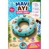 hak-iş oyuncak Mavi Ayı Desenli Şişme Simit – 45 cm
