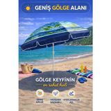 hak-iş oyuncak Mavi Tonlu 240 cm Ayarlanabilir Geniş Gölgeli Polyester Plaj Şemsiyesi