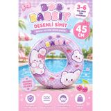 hak-iş oyuncak MOR BOBO RABBIT DESENLİ ŞİŞME SİMİT 45 CM