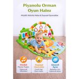 Hak-İş Oyuncak Piyanolu Orman Desenli Bebek Oyun Halısı – 0+ Ay, Hayvan Figürlü Işıklı ve Müzikli Gelişim Matı - Turuncu - 76 x 60 x 45 cm