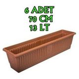 Hak Plastik 6 Adet Balkon Saksı Büyük Boy 13 Lt 70CM Büyük Boy