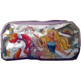 Hakan Çanta Lisanslı Barbie Kalemlik Çift Gözlü Barbi Kız Kalem Çantası - Pembe - Standart - 2 Gözlü
