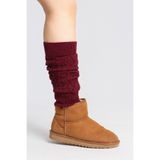 Hakan Collezione Bordo %100 Akrilik Triko Örgü Leg Warmer Ayak Isıtıcı Uzun Tozluk Bot Çorabı