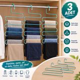 Hakan Living 3 Adet Pantolon Şal Eşarp Askısı 5 Katlı - Gri