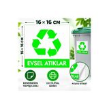 Hakan Reklam Evsel Atıklar Etiketi 16 × 16 cm | Kendinden Yapışkanlı Folyo UV Dijital Baskı Çöp Kutusu Sticker