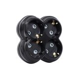 Hakay 4lü Golyat Fiş, Dörtlü Topraklı Priz Çoklayıcı Fiş, 16A 250 Volt, Max 3600 Watt (Siyah) - Ahşap - Bej - Siyah
