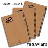 Hakay A5 3'lü Defter Seti, 420 Sayfa, Hafif Kağıt ve Kraft Kapak
