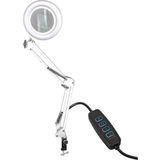 Hakay Akrobat Hareketli, 3 Diopter, Büyüteçli LED Işıklı Masa Çalışma Lambası, Mengeneli, Katlanabilir, - 1 - 0