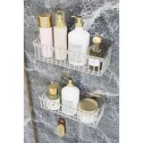 Hakay Ata Home Banyor Yapışkanlı Banyo Rafı, 2'li Banyo Düzenleyici Organizer Banyo Duş Rafı Şampuanlık, Plstik