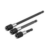 Hakay Bits Uzatma Adaptörü Seti, 3 Parça, 6 Cm, 10 cm ve 15 cm Uzunluklar, Metal Matkap Ucu Uzatma Aparatı
