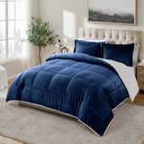 Hakay Cathay Home Ikiz Yorgan Seti: Ultra Yumuşak ve Peluş Ters Çevrilebilir Micromink ve Sherpa 2 Parça Yatak Seti, Lacivert, Ikiz (167,64 cm x 218,4 Cm) - 100 x 135 cm - (DipCamo)Charcoal-White