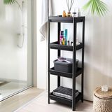 Hakay Deconox 4 Katlı Köşe Rafı | Banyo, Mutfak ve Kiler Için Yer Tasarruflu Organizer | Çok Amaçlı Plastik Raf | 4 Farklı Renk Seçeneği (36X100X23 Cm) (Siyah)