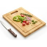 Hakay Deconox Dikdörtgen Bambu Kesme Tahtası (34X24 Cm) | Antibakteriyel, Oluklu ve Kulplu Doğrama Tahtası | Et, Sebze ve Ekmek Tahtası - 0 - 19 L